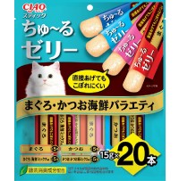 챠오스틱 츄르젤리 20P -   참치&가다랑어&해산물 버라이어티