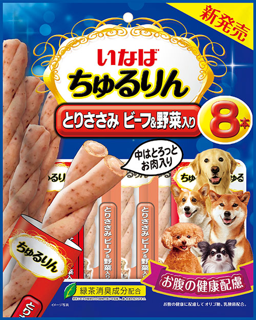 [강아지용] 이나바 츄르링 (장 건강 케어) - 닭가슴살과 비프&채소