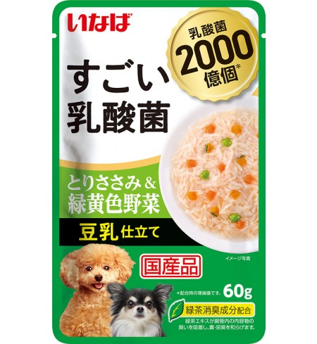 [강아지용] 이나바 스고이 유산균 파우치- 닭가슴살&녹황색채소&두유