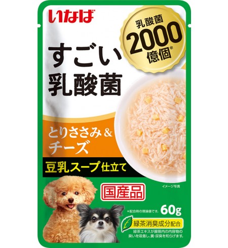 [강아지용] 이나바 스고이 유산균 파우치- 닭가슴살&치즈&두유