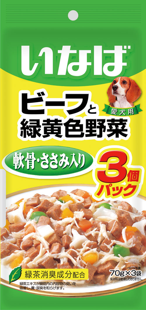 [DOG] 이나바 소고기와 녹황색채소 파우치 - 닭연골&닭가슴살