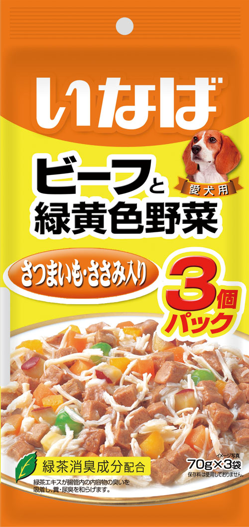 [DOG] 이나바 소고기와 녹황색채소 파우치 - 고구마&닭가슴살