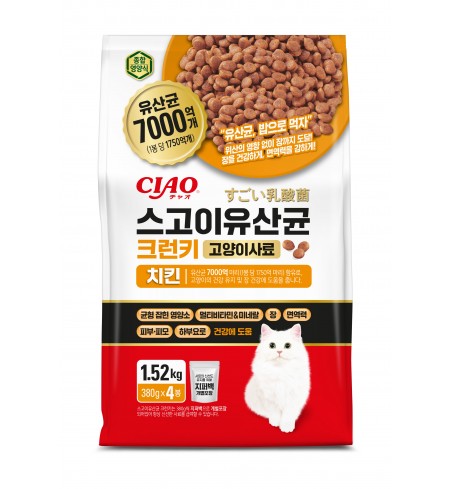 [고양이사료] 스고이 유산균 크런키 1.52kg (380G*4봉) - 치킨